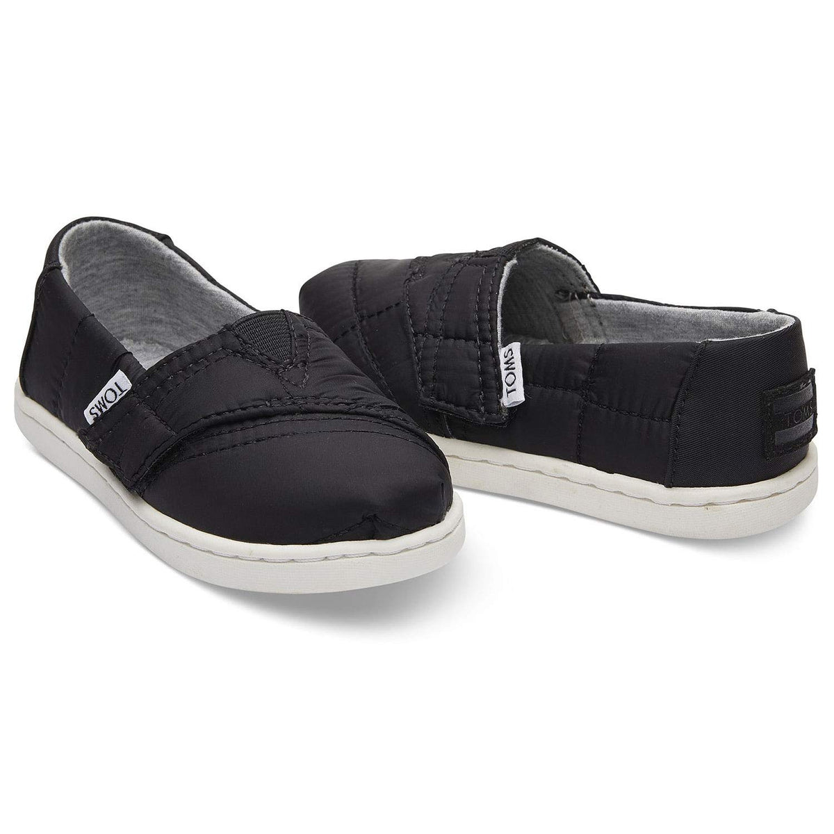 TOMS Kids Black Quilted Tiny Classics 10012566 (Size: 5)