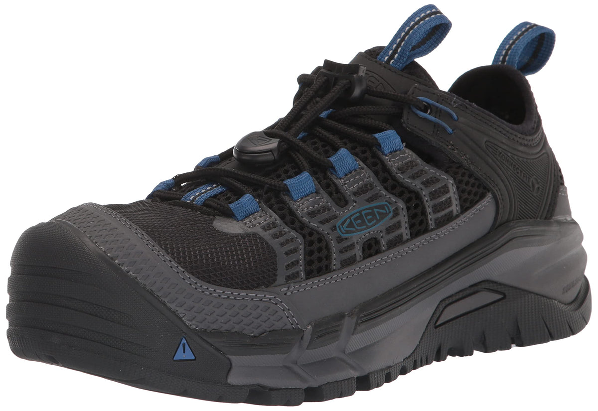 KEEN Utility Men's Birmingham Low Height Composite Toe Athletic Work Sneakers, Magnet/Bright Cobalt, 11.5 Wide