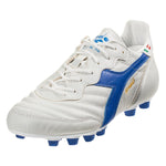 Diadora Brasil Italy K-Leather Pro Firm Ground Cleats (Pro Firm Ground, Numeric_8_Point_5) White/Royal