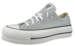 Converse Women's Seasonal Colour Platform Chuck Taylor All Star Low Top Wolf Grey/White/Black Womens 9