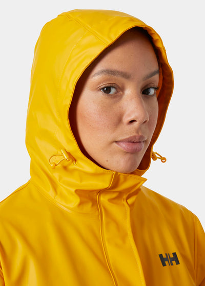 Helly Hansen Women's Moss Hooded Waterproof Windproof Raincoat, 344 Essential Yellow, Medium
