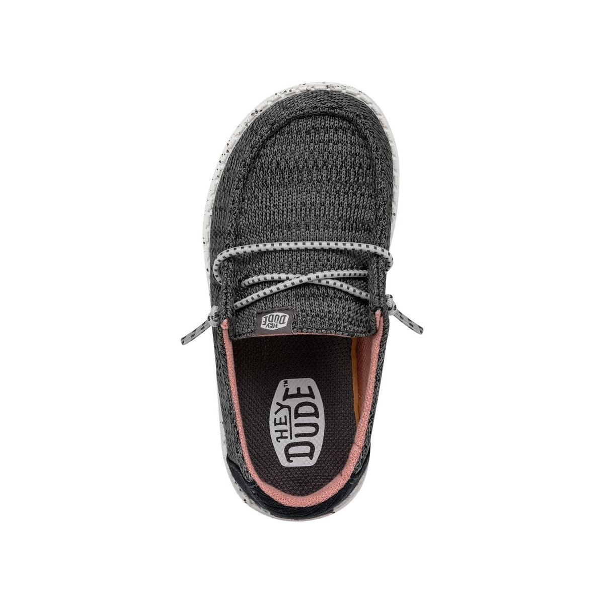 HEYDUDE Girl's Wendy T Sport Mesh Black Size 8 | Youth's Shoes | Youth Slip-on Loafers | Comfortable & Light-Weight