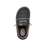 HEYDUDE Girl's Wendy T Sport Mesh Black Size 8 | Youth's Shoes | Youth Slip-on Loafers | Comfortable & Light-Weight