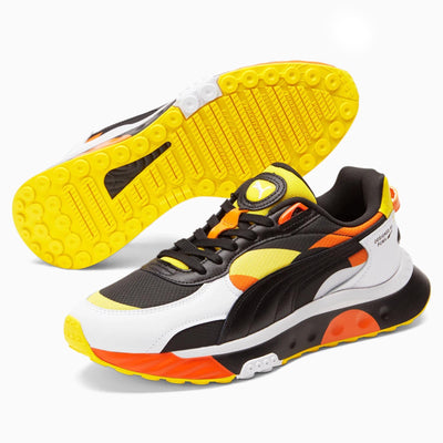 PUMA Wild Rider Vintage Mens Shoes (8.5, White/Carrot/Yellow, Numeric_8_Point_5)