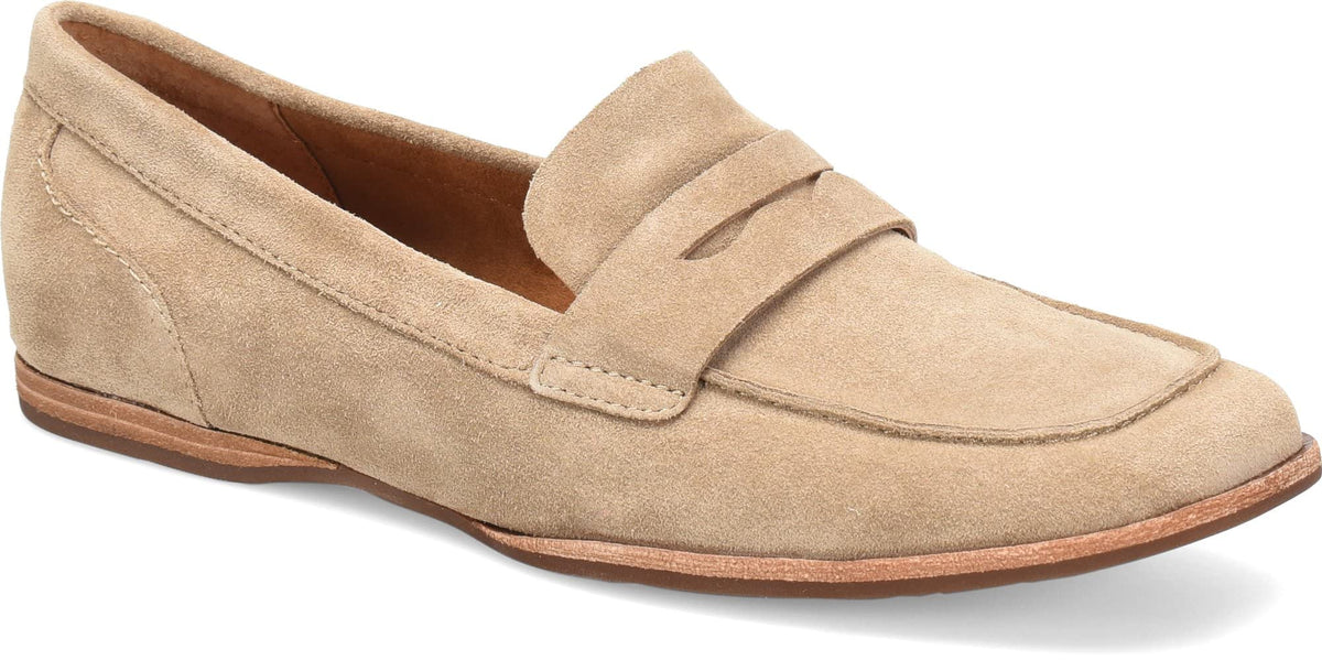 KORK-EASE Pisa Women's Suede Leather Penny Loafer, Taupe Suede, 8.5M US