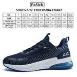 PaSick Mens Air Running Shoes Lightweight Breathable Slip Resistant Athletic Road Running Walking Gym Sneakers Dark Blue Size 8.5