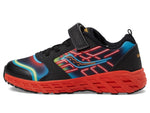 Saucony Wind Alternative Closure Sneaker, NEON/Black/RED, 2.5 US Unisex Big Kid