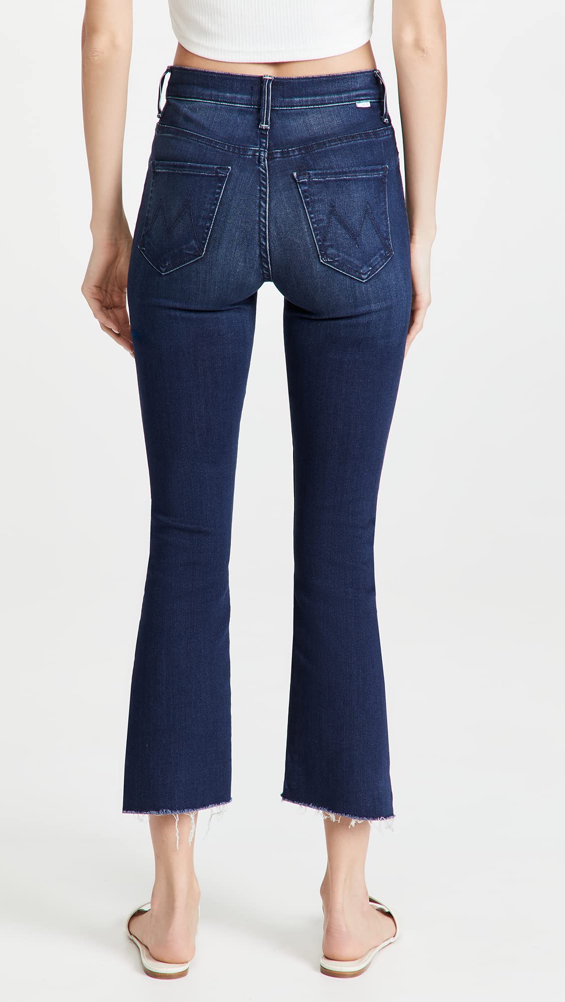 MOTHER Women's The Insider Crop Step Fray Jeans 29 Tongue in Chic