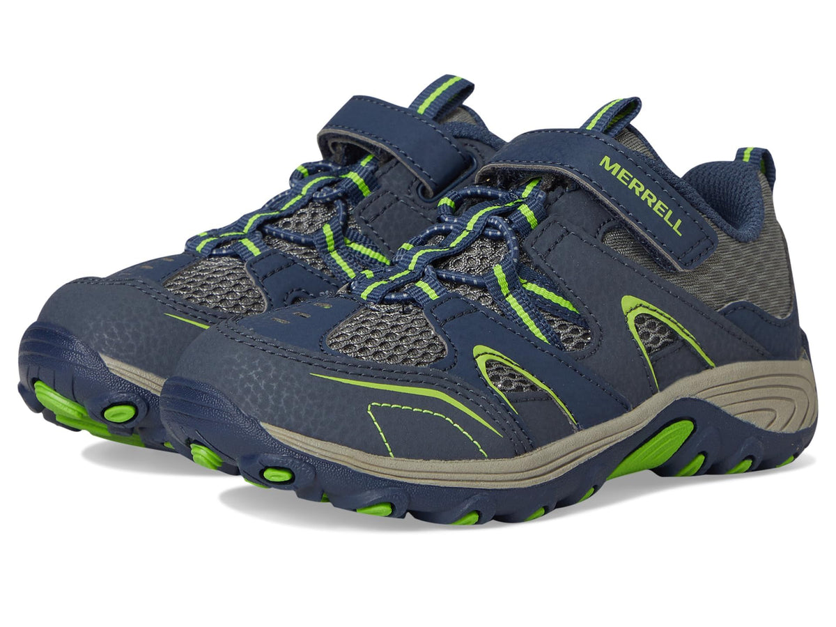 Merrell Trail Chaser Hiking Sneaker, Navy/Green, 1 US Unisex Big Kid