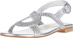 Stuart Weitzman Womens Teodora Leather Slingback Sandals Silver 5.5 Medium (B,M)