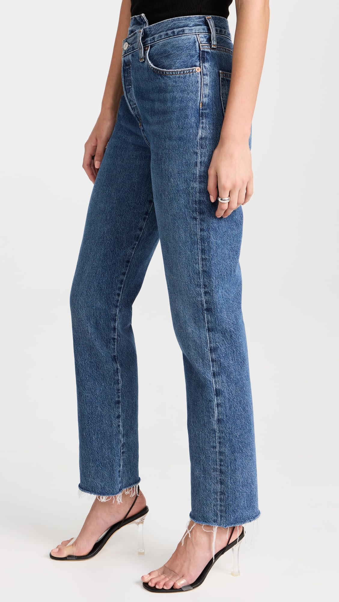 AGOLDE Women's Crisscross Straight Jeans, Range, Blue, 25