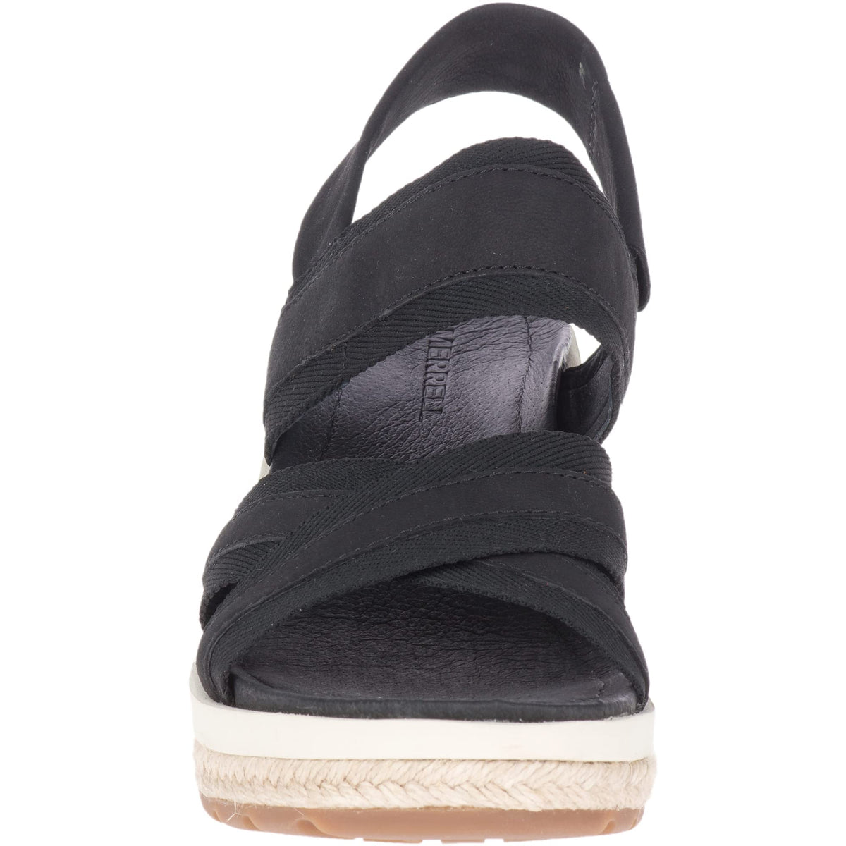 Merrell womens Kaiteri Wedge Strap Sandal, Black, 9 US