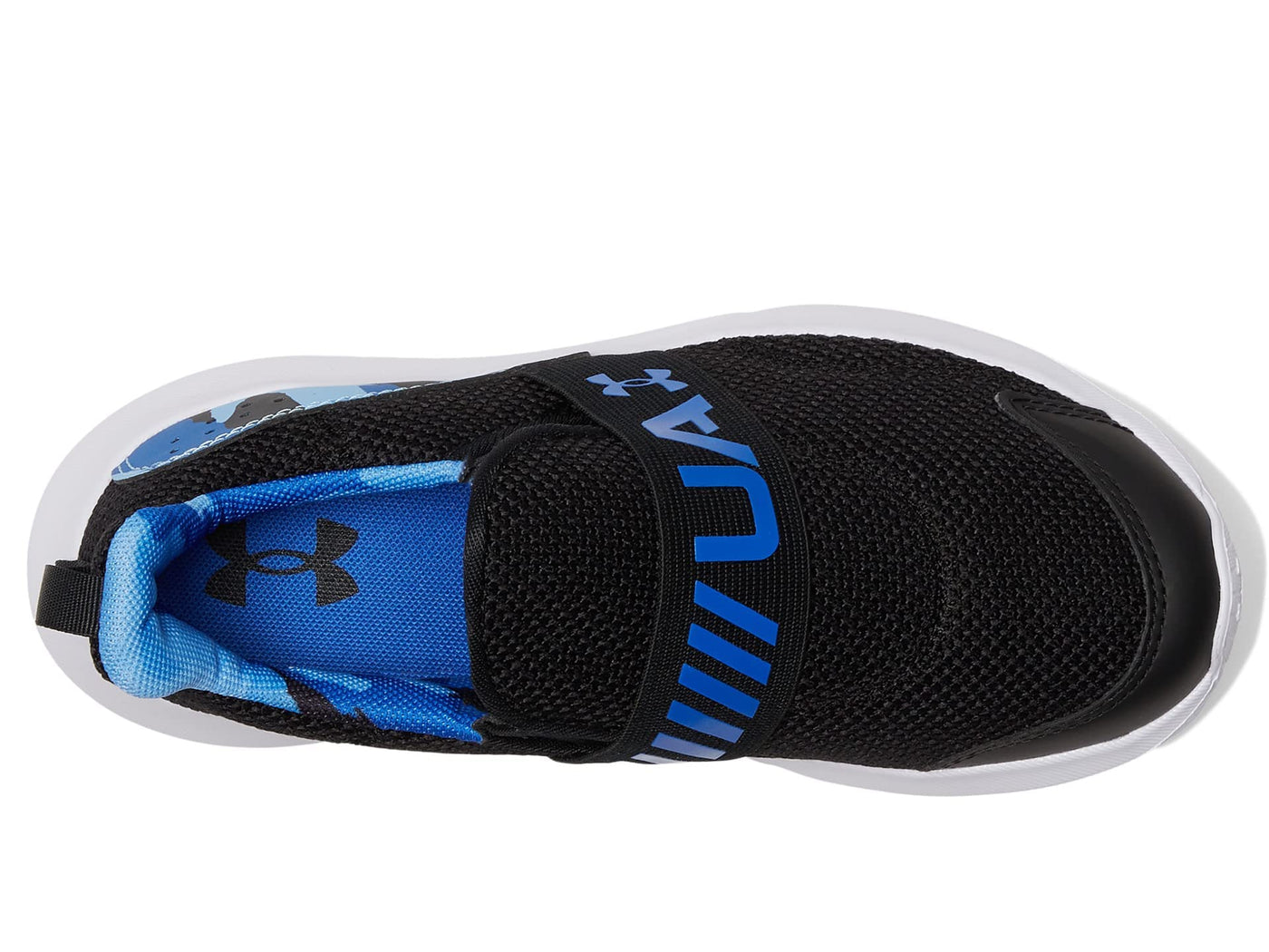 Under Armour Boy's Surge 3 Slip-On Print (Little Kid) 11.5 Little Kid Black/Versa Blue/Versa Blue