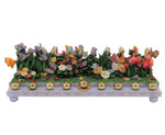 Majestic Giftware Ceramic Chanukah Candles - Butterfly & Floral Menorah (RM-MEN24) | Fits Standard Candles | Durable & Long-Lasting Quality | Hanukkah Menorah (12" x 4" x 4")