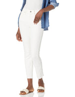 PAIGE Women's Cindy HIGH Rise Straight Leg W/Double Back Belt Loops + RAW Hem, Tonal Ecru, 29 28