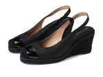 Cole Haan Cloudfeel Espadrille Wedge Slingback 80 mm Black Linen 9.5 B (M)
