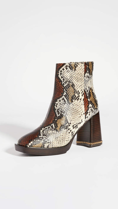 Tory Burch Women's Ruby 90mm Booties, Aspen Multi Printed Snake, 7 Medium US