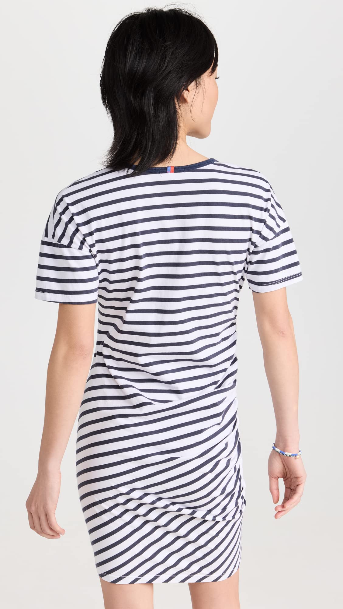 SUNDRY Women's Stripe T-Shirt Dress, White, S