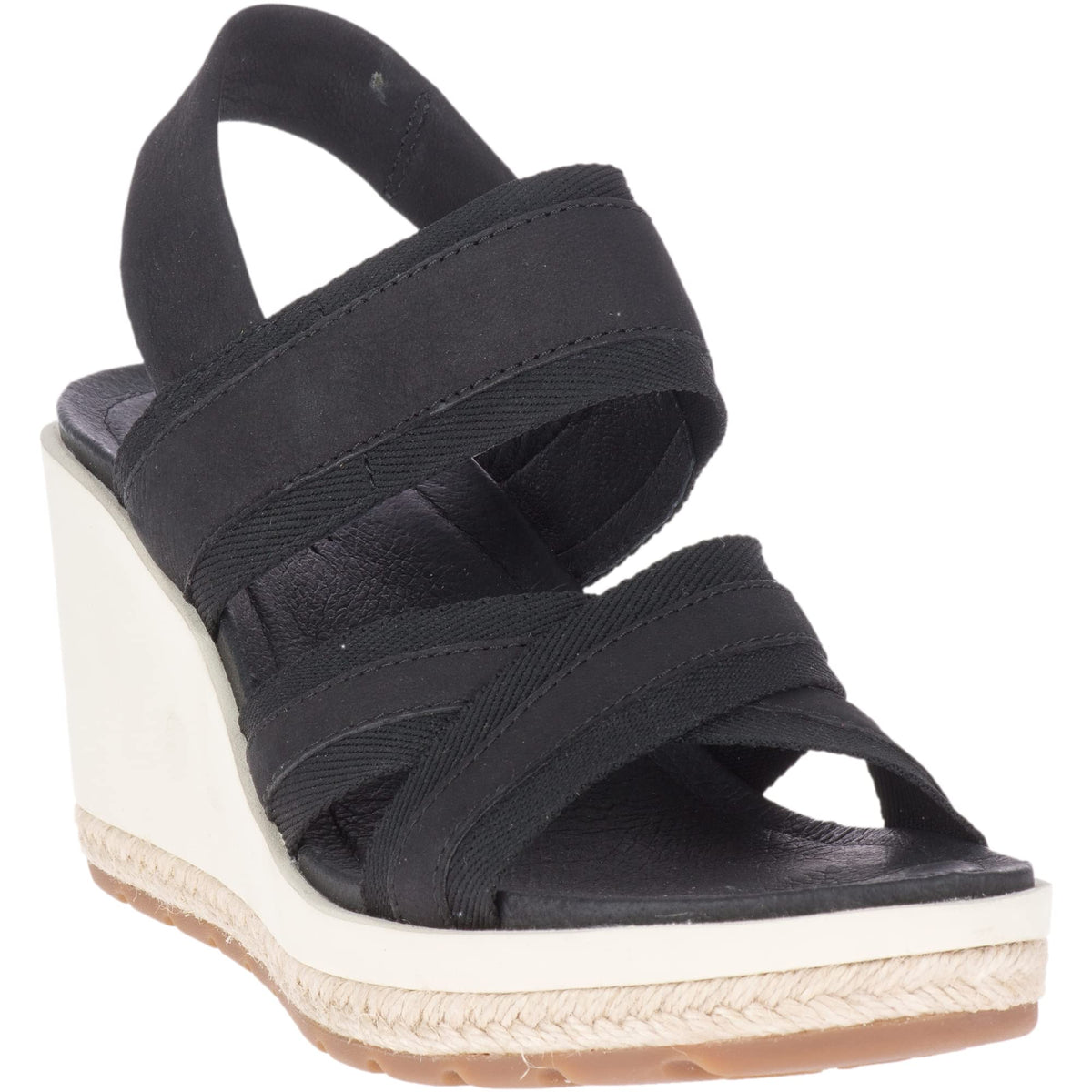 Merrell womens Kaiteri Wedge Strap Sandal, Black, 9 US