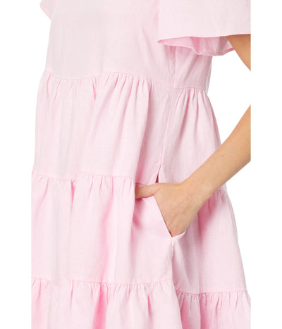 Lilly Pulitzer Jocelyn Short Sleeve Line Dress Pink Blossom LG