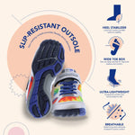 TSUKIHOSHI 4810 MAKO Strap-Closure Machine-Washable Youth Athletic and Running Shoe with Wide Toe Box and Slip-Resistant, Non-Marking Outsole 3.5 Big Kid Silver/Multi