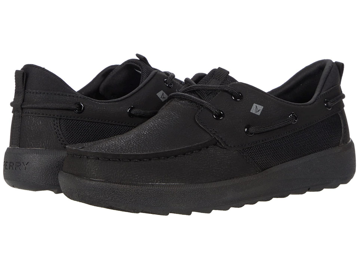 Sperry unisex child Fairwater Plushwave Sneaker, Black, 4 Big Kid US