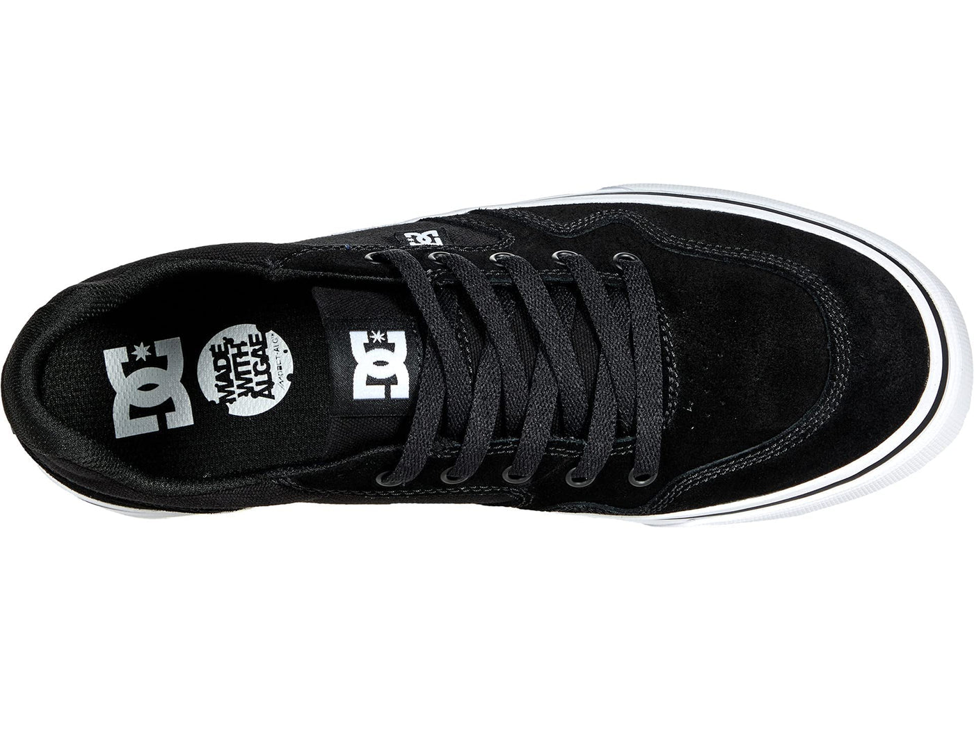 DC Mens Rowlan Casual Low Top Skate Shoes Sneakers Black/White 11 D - Medium
