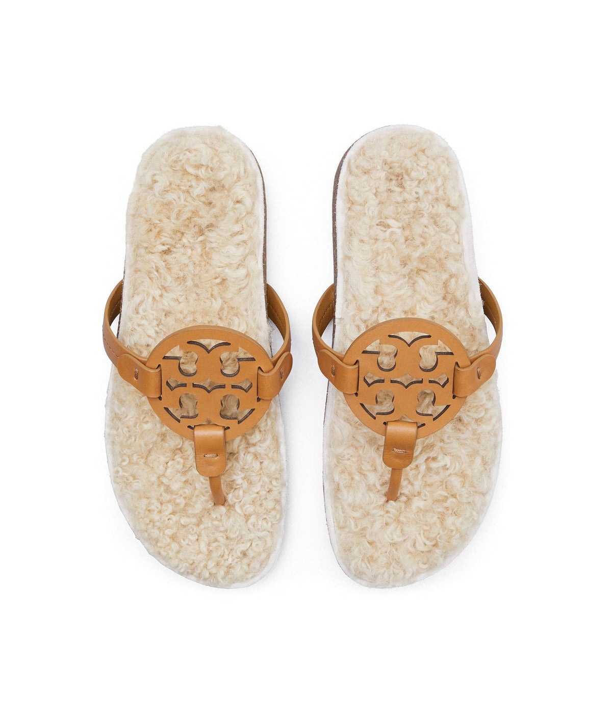 Tory Burch Miller Cloud Shearling Caramel Corn/Buttermilk 10 M