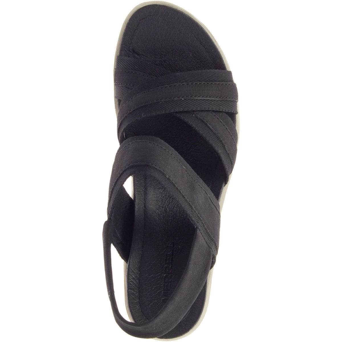 Merrell womens Kaiteri Wedge Strap Sandal, Black, 9 US