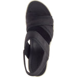 Merrell womens Kaiteri Wedge Strap Sandal, Black, 9 US