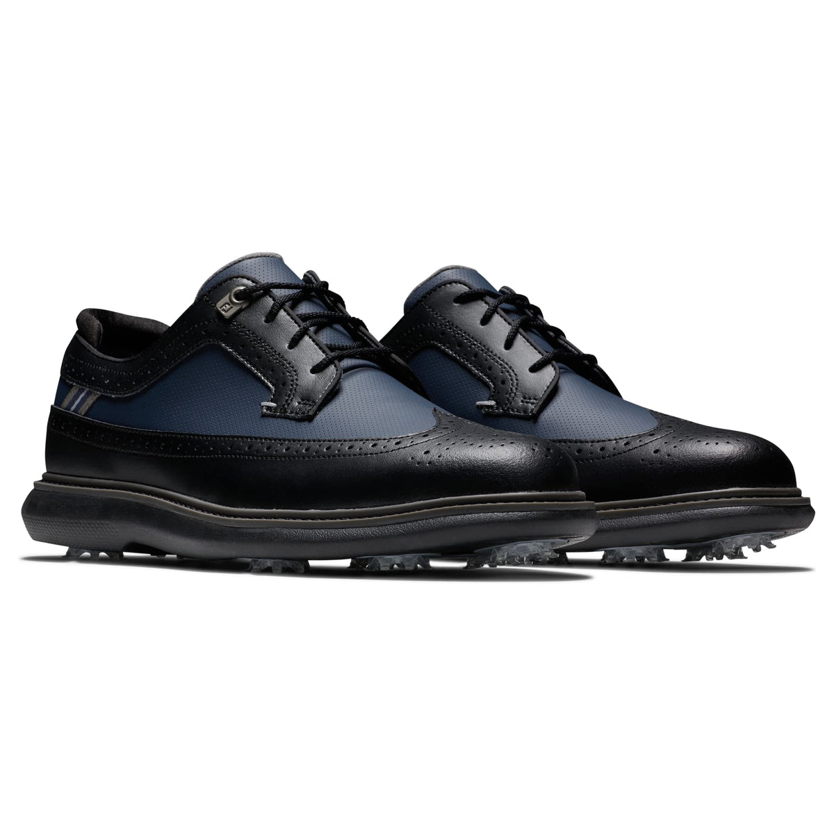 FootJoy Men's Traditions-Shield Tip Previous Season Style Golf Shoe, Black/Navy, 13 Wide