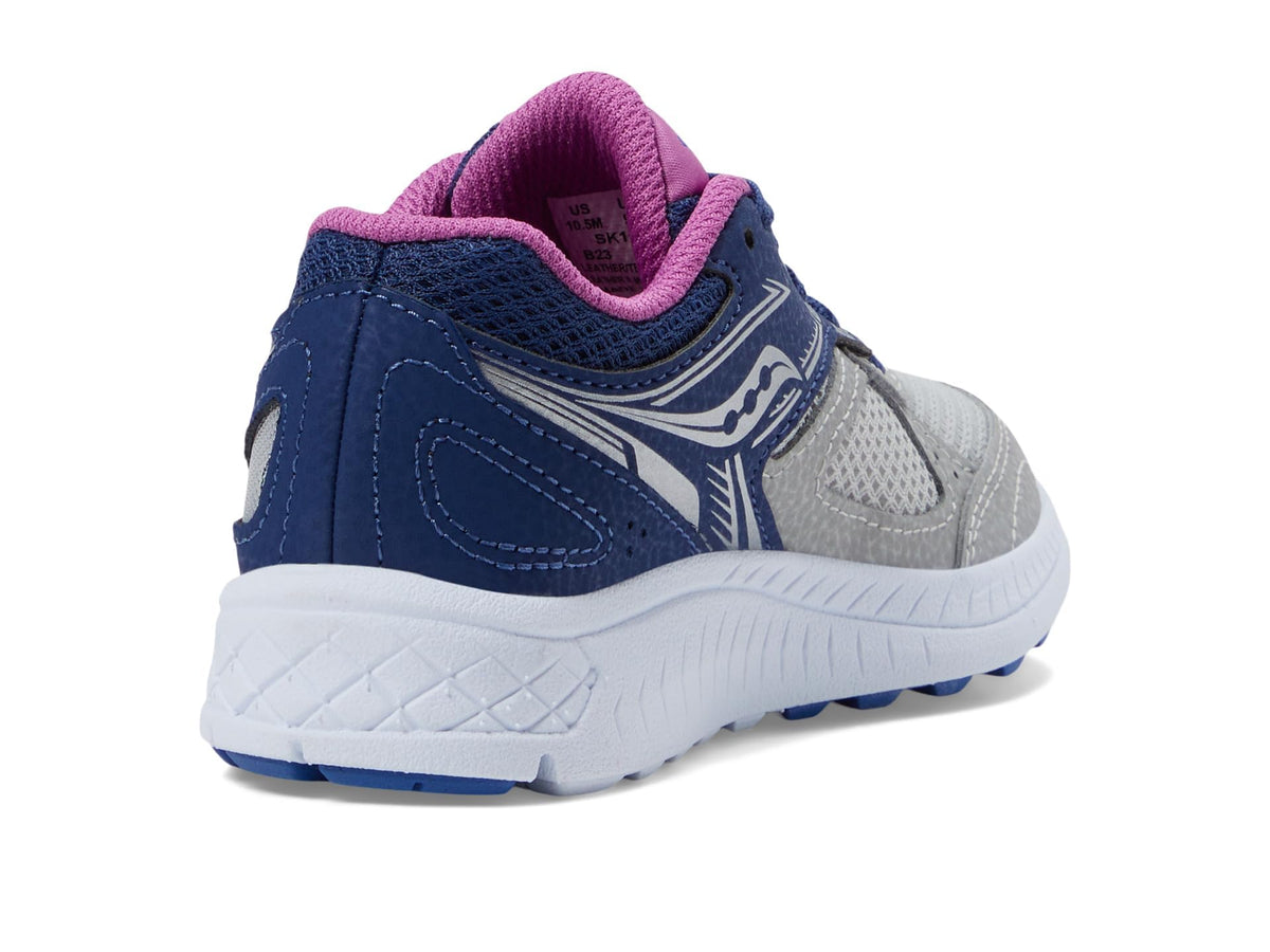Saucony Girl's Cohesion 14 LTT (Little Kid/Big Kid) Navy/Grey/Grape 4 Big Kid M