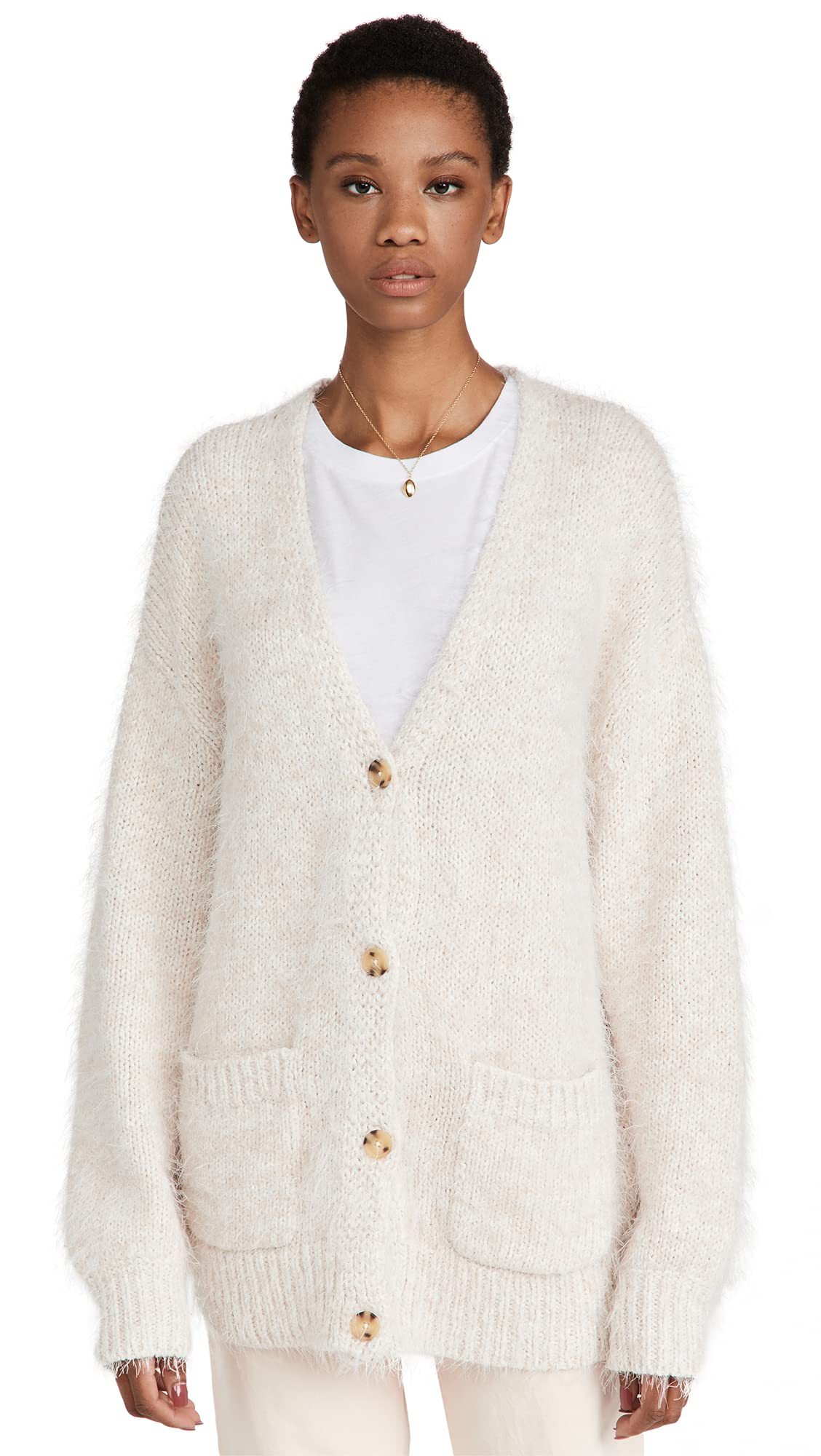 Free People Women's Nevermind Cardi, Creme Brulee, Off White, L