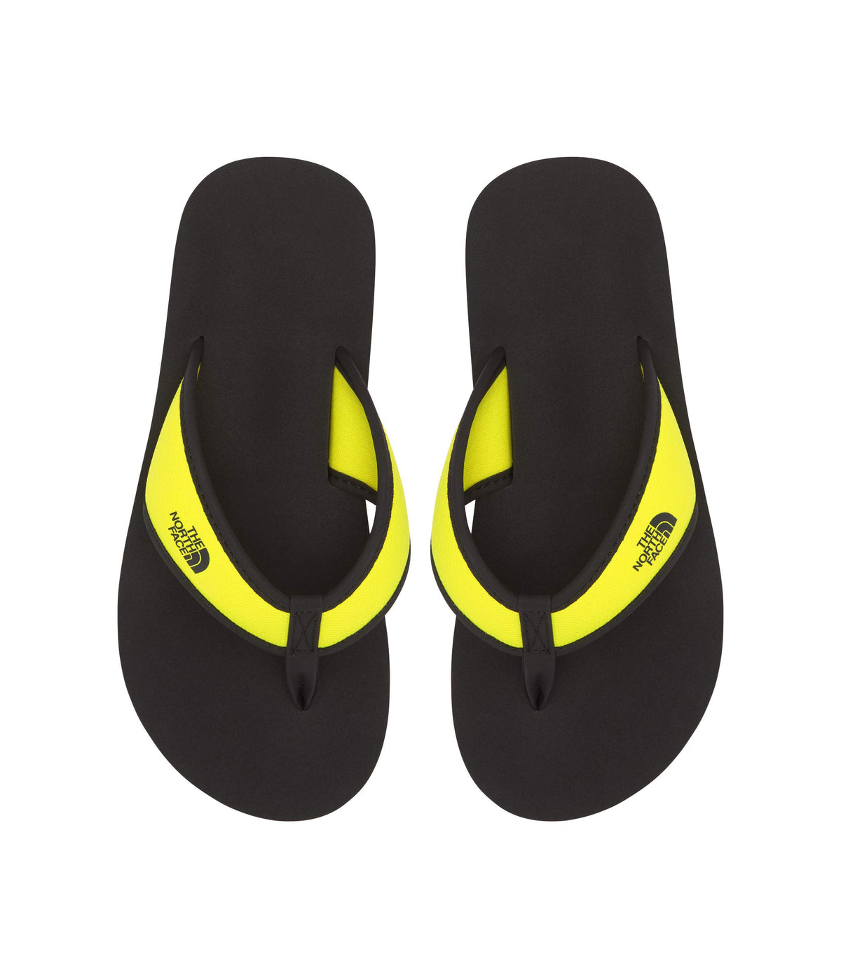 THE NORTH FACE Youth Base Camp Flip Flops, TNF Black/Sulphur Spring Green, 9