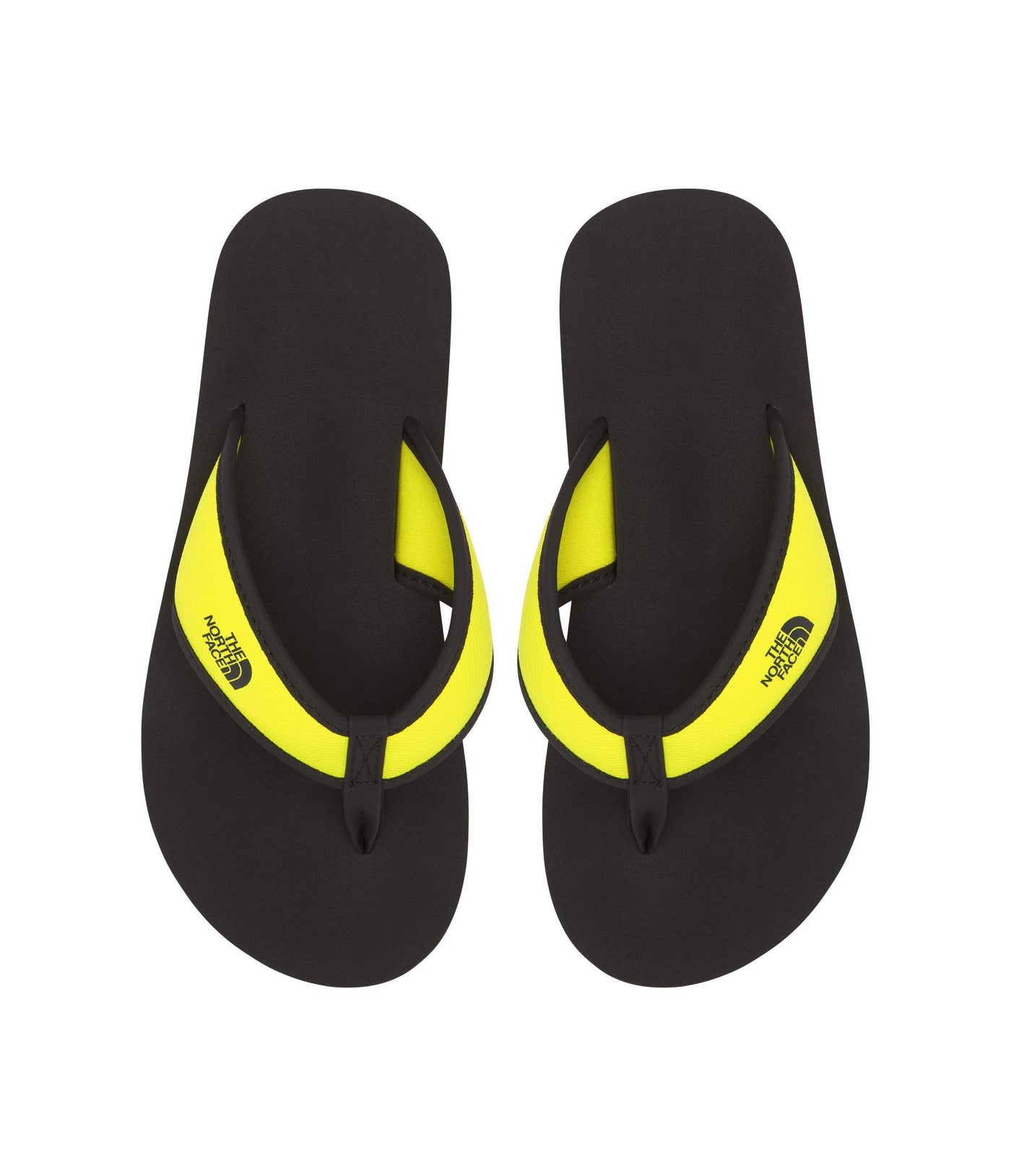 THE NORTH FACE Youth Base Camp Flip Flops, TNF Black/Sulphur Spring Green, 9