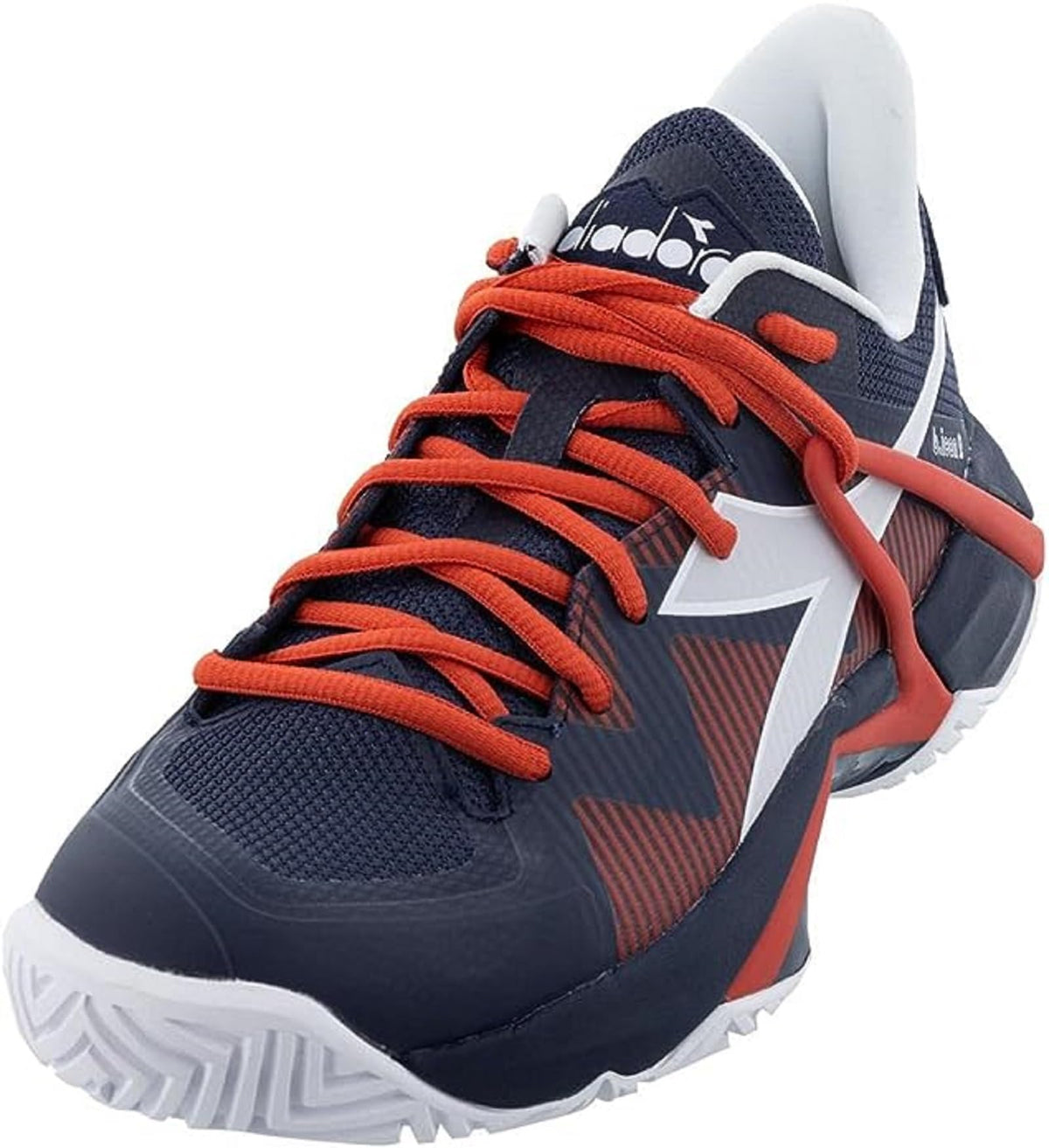 Diadora Men's B.Icon 2 All Ground Tennis Shoe (Blue Corsair/White/Fiery Red, 10.5)