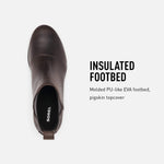 Sorel Women's Harlow Chelsea Rain Boot — Waterproof Leather Ankle Booties 8 Blackened Brown