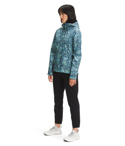 THE NORTH FACE Women’s Venture 2 Waterproof Hooded Rain Jacket (Standard and Plus Size), Beta Blue Lichen Print, Large
