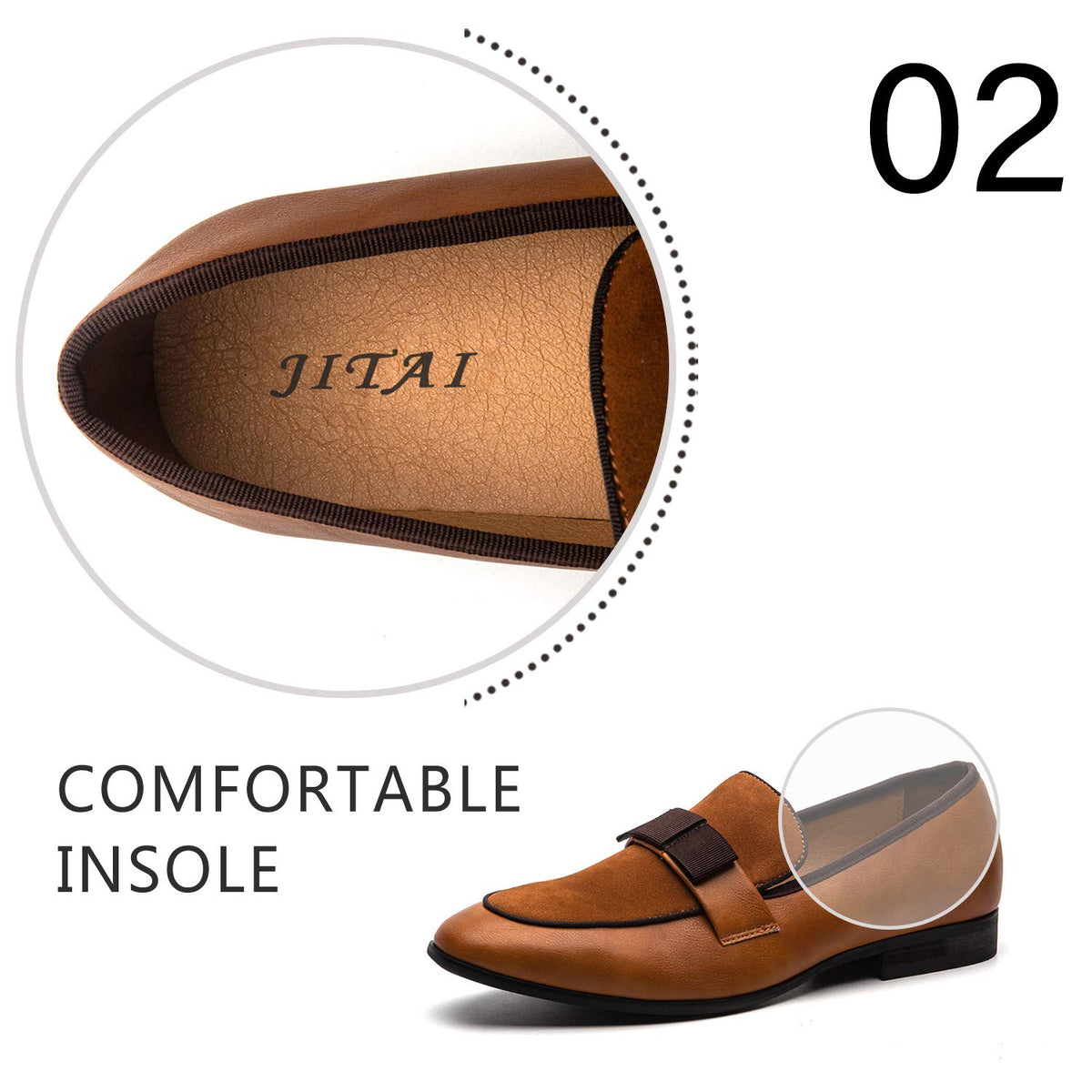 JITAI Men's Lindford Moc Toe Bit Slip-on Penny Loafer Party Shoes, Brown/02, 12 US