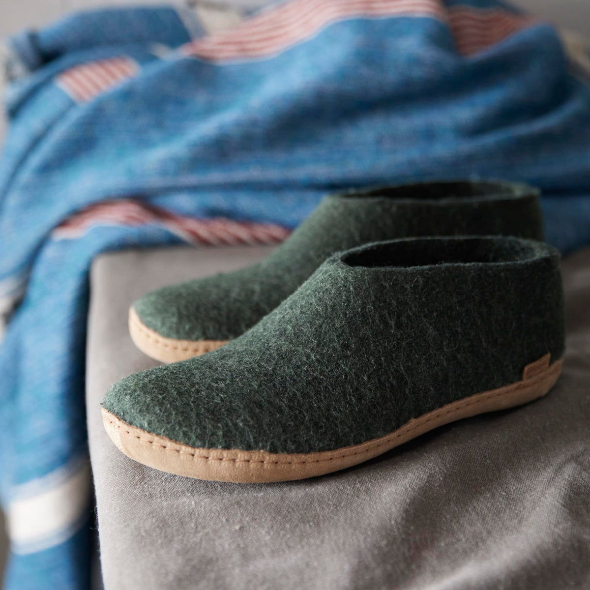 Glerups Wool Shoe Leather Outsole Forest EU 37 (US Women's 6.5-7) Medium