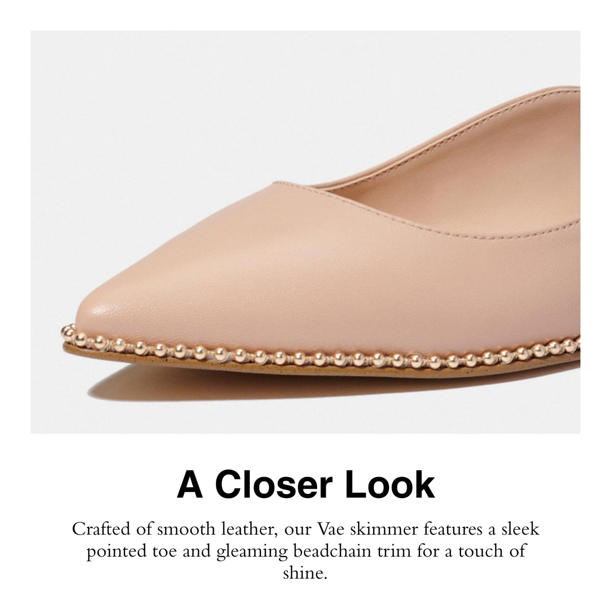 Coach Women's Vae Leather Skimmer 9.5 Beechwood