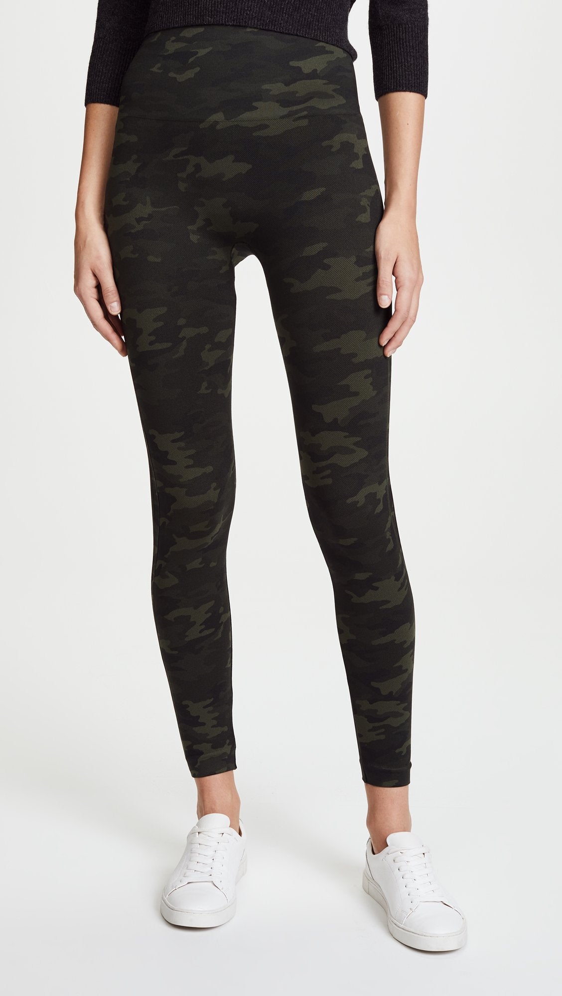 SPANX Women's Seamless Camo Leggings, Green Camo, XS