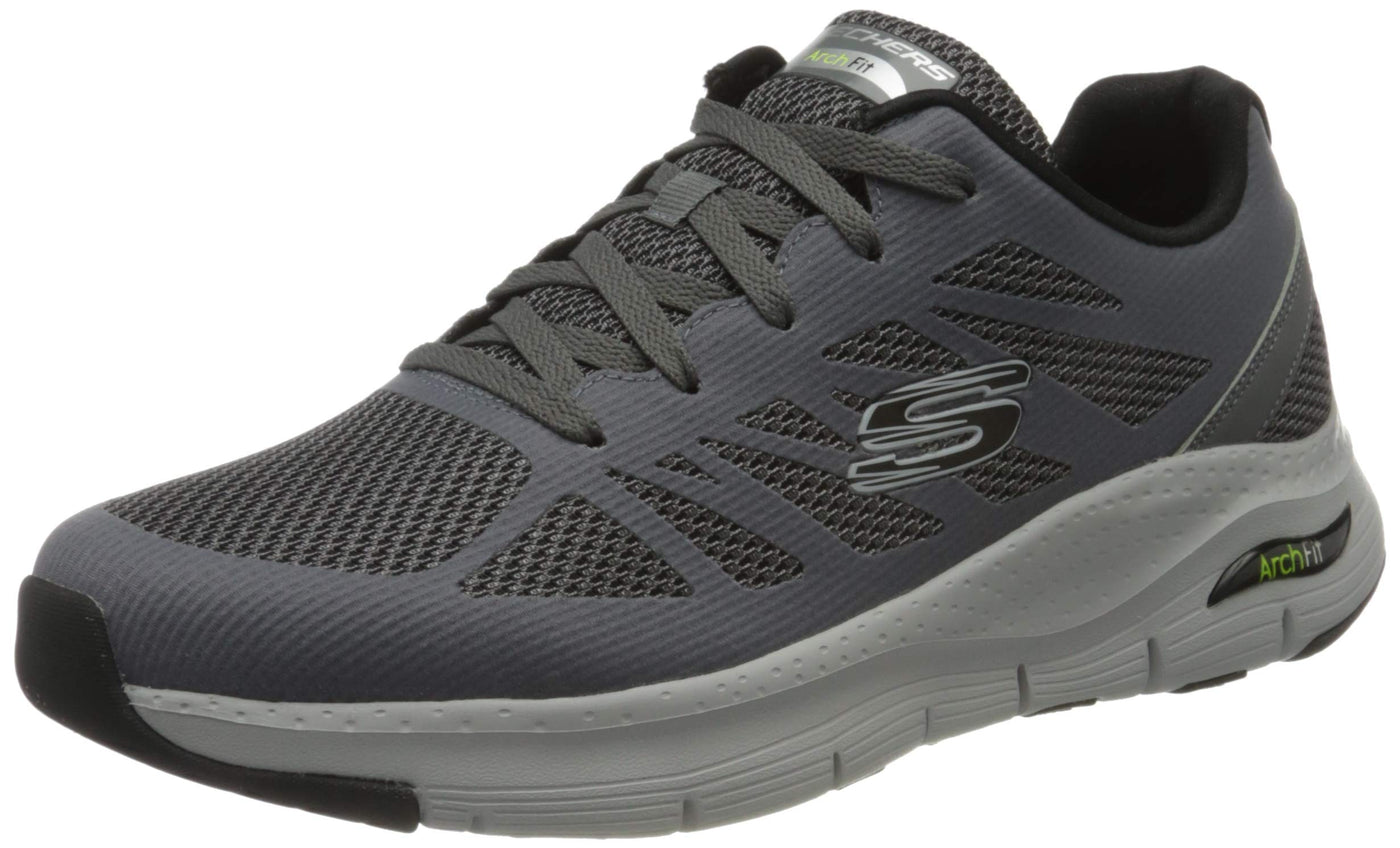 Skechers Men's Arch Fit - Charge Back Sneaker, Charcoal/Black, 10 WW