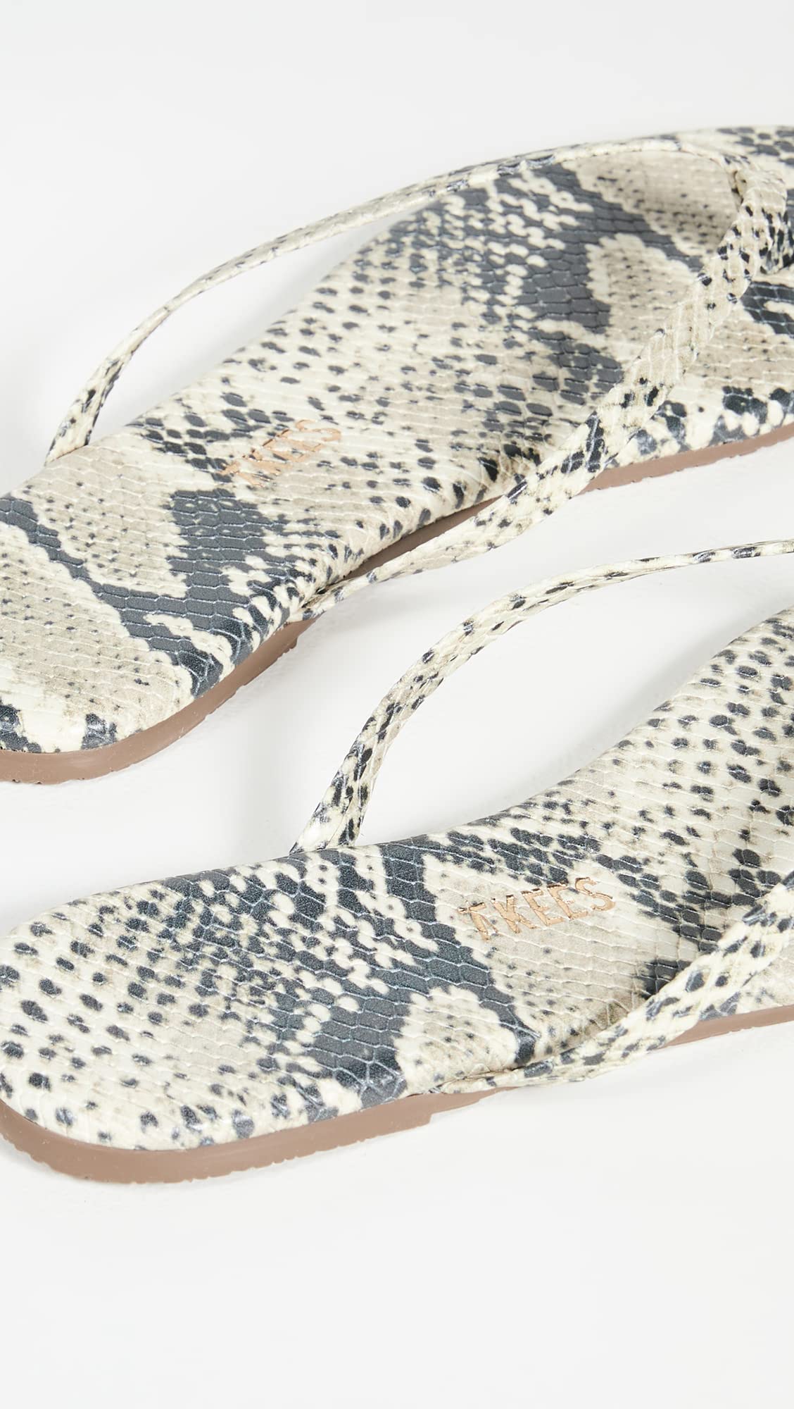 TKEES Women's Studio Exotic Flip Flops, Sandsnake, Print, Grey, 10 Medium US