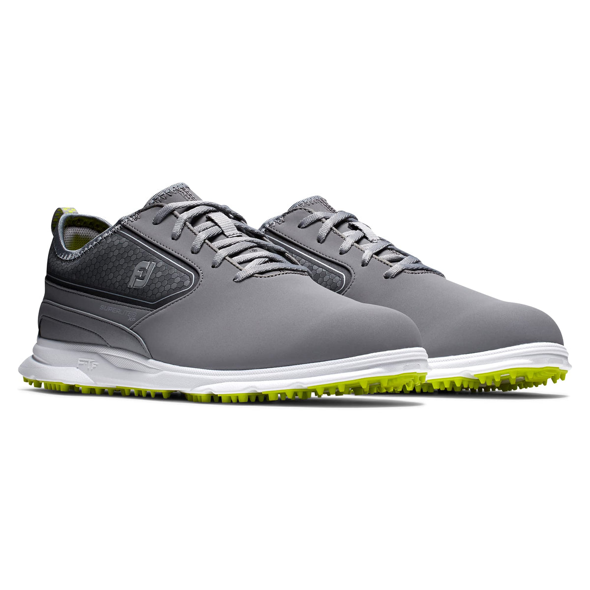 FootJoy Men's Superlites XP Golf Shoe, Grey/Lime, 11