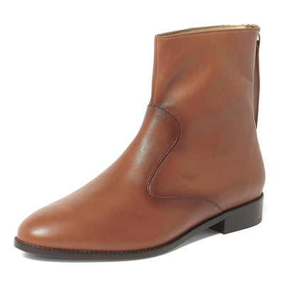 Anthony Veer Martha Ankle Boots for Women | Zip-Up Boots | Contouring Bedded Insoles & Anti-Slip Leather Outsole Tan