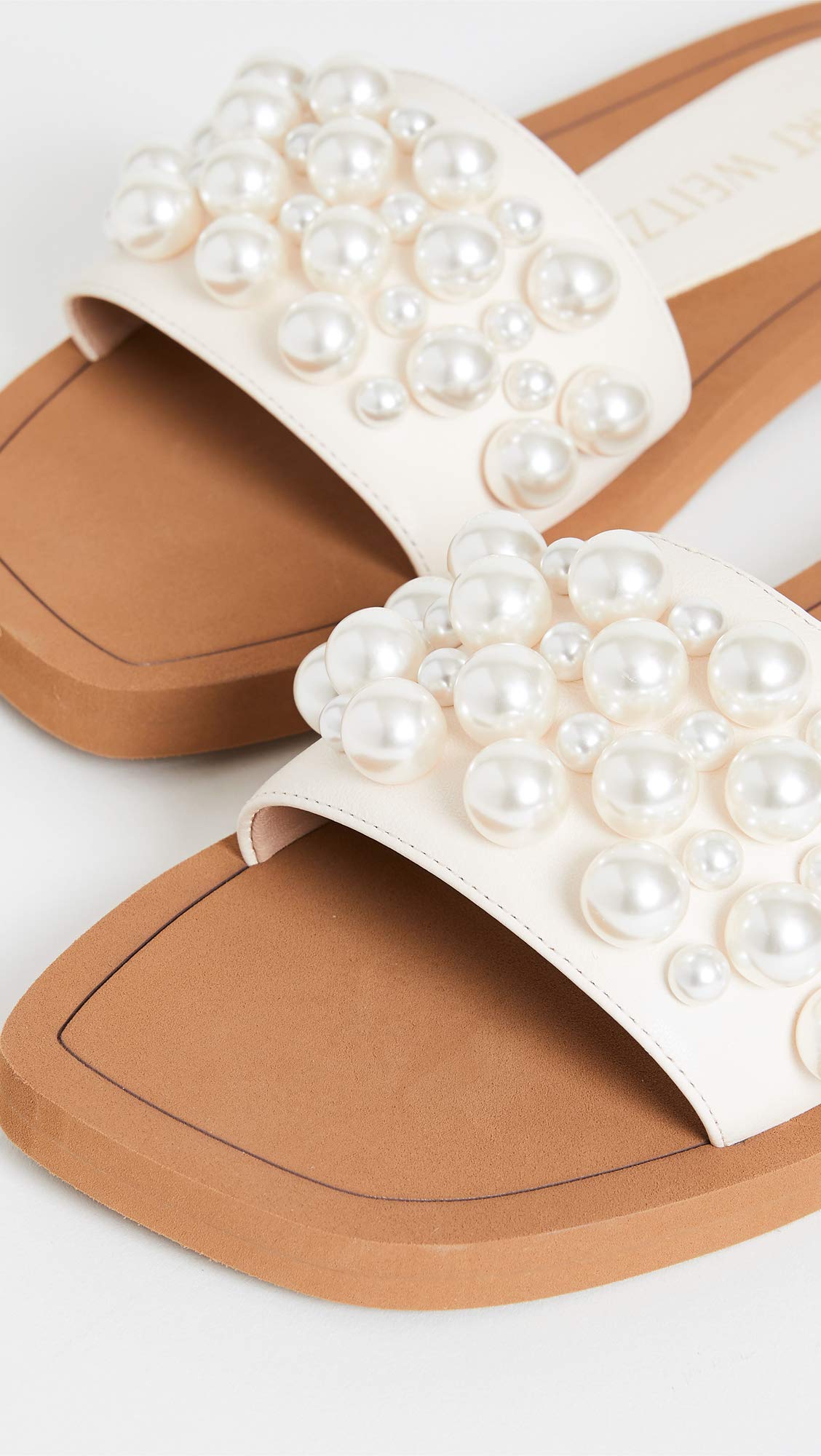 Stuart Weitzman Goldie Slide Seashell 11 M