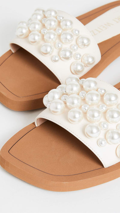 Stuart Weitzman Goldie Slide Seashell 11 M