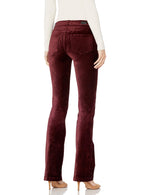 PAIGE Women's Manhattan Velvet High Rise Bootcut Pant, DEEP Ruby, 26