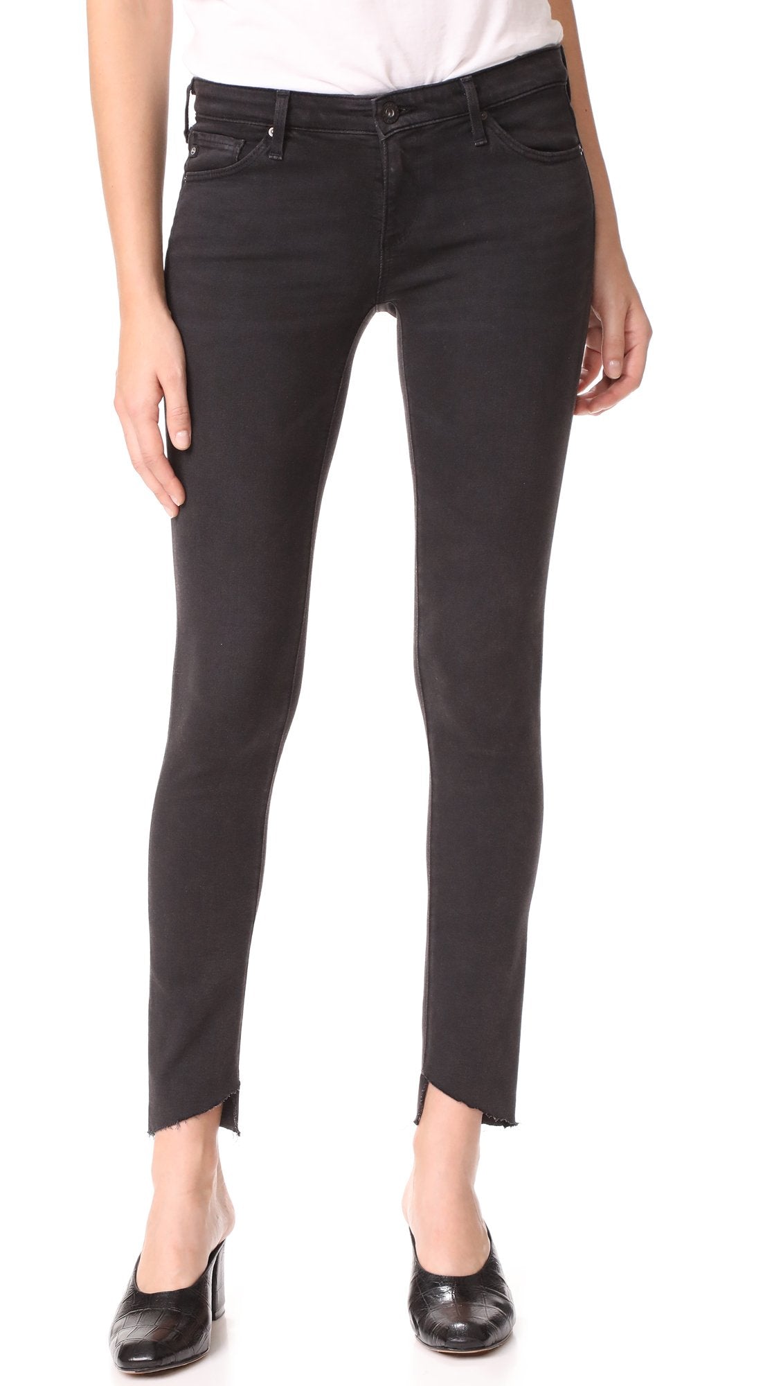 AG Jeans Women's The Legging Ankle Front Slant Hem, Rustic Black, 31